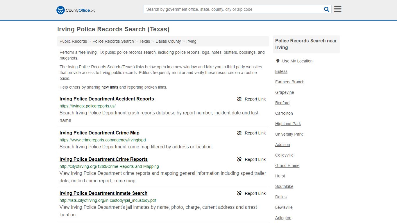 Police Records Search - Irving, TX (Accidents & Arrest Records)